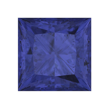 0.25 to 3 ct Princess Cut VVS1 Simulated Blue Tanzanite September Birthstone
