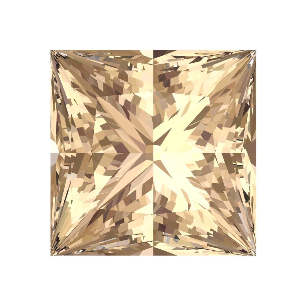 0.25 to 3 ct Princess Cut VVS1 Synthetic Yellow moissanite November Birthstone