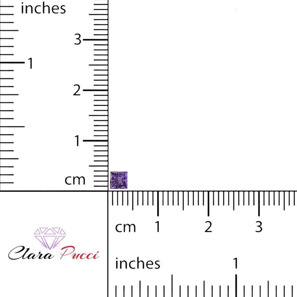 0.25 to 3 ct Princess Cut VVS1 Simulated Purple Alexandrite February Birthstone