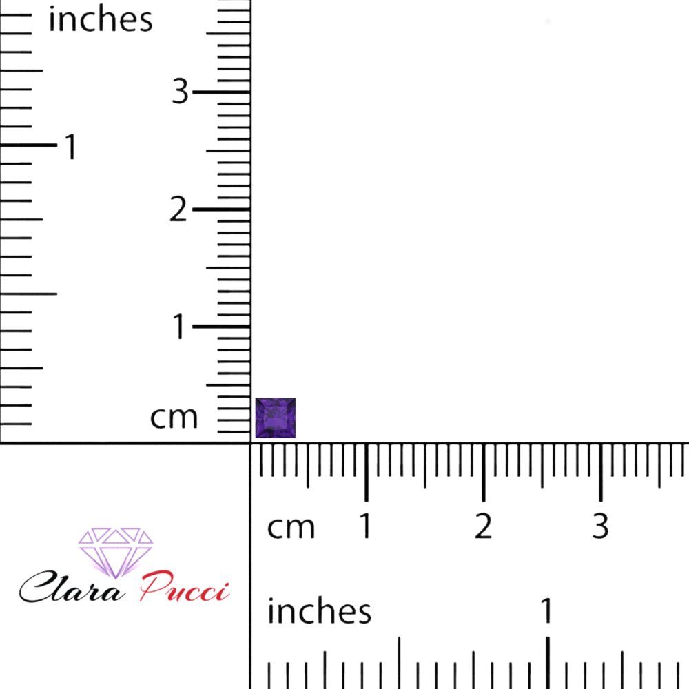 0.25 to 3 ct Princess Cut VVS1 Natural Purple Amethyst February Birthstone
