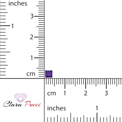 0.25 to 3 ct Princess Cut VVS1 Natural Purple Amethyst February Birthstone