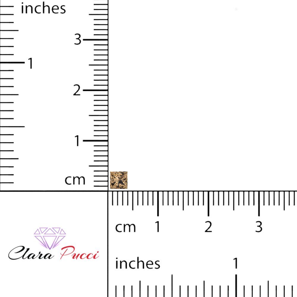 0.25 to 3 ct Princess Cut VVS1 Simulated Brown Champagne November Birthstone