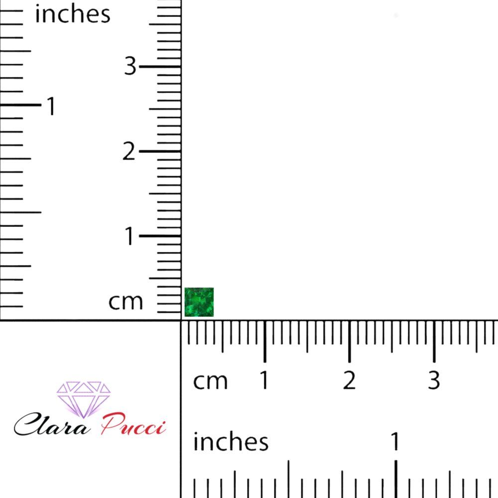 0.25 to 3 ct Princess Cut VVS1 Simulated Green Emerald May Birthstone
