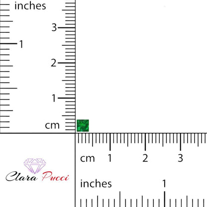 0.25 to 3 ct Princess Cut VVS1 Simulated Green Emerald May Birthstone