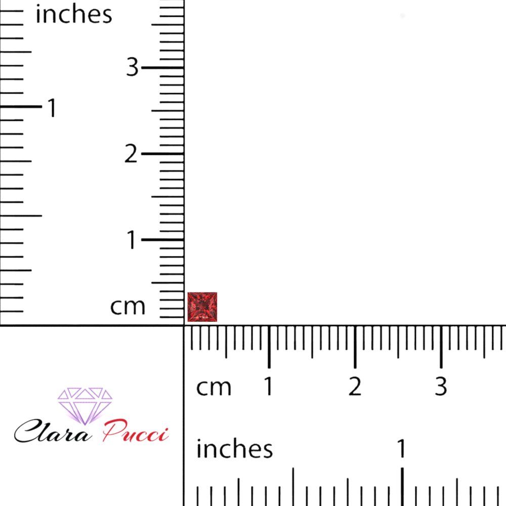 0.25 to 3 ct Princess Cut VVS1 Natural Red Garnet January Birthstone