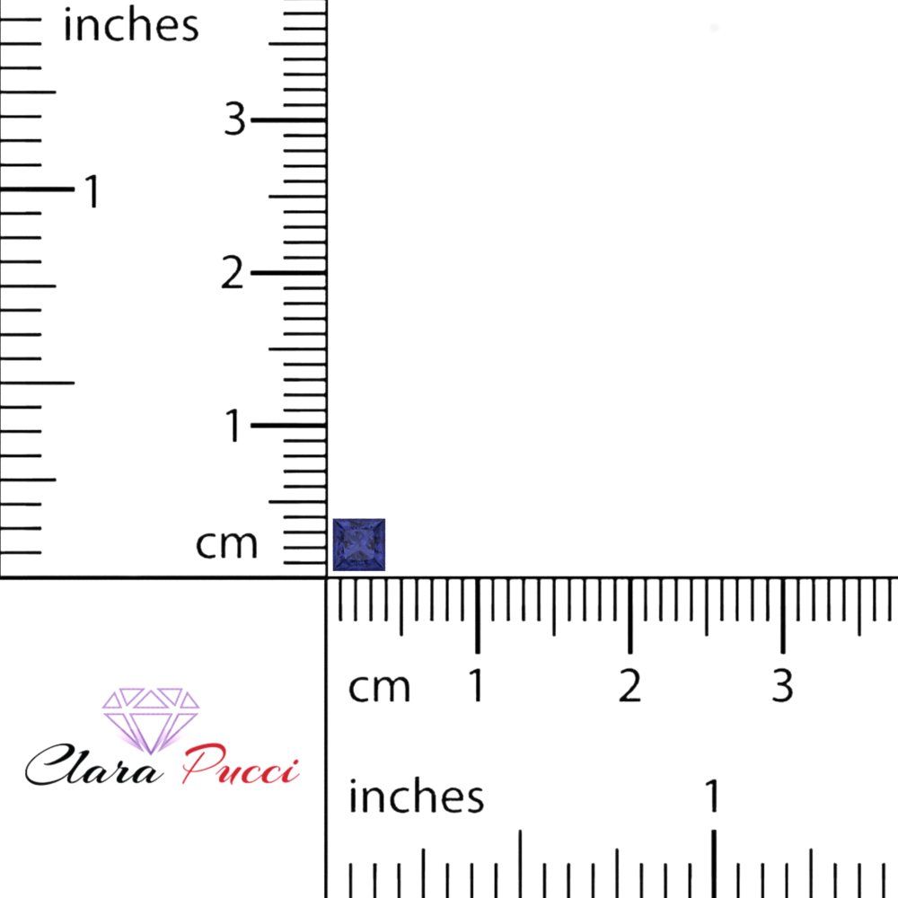 0.25 to 3 ct Princess Cut VVS1 Simulated Blue Tanzanite September Birthstone
