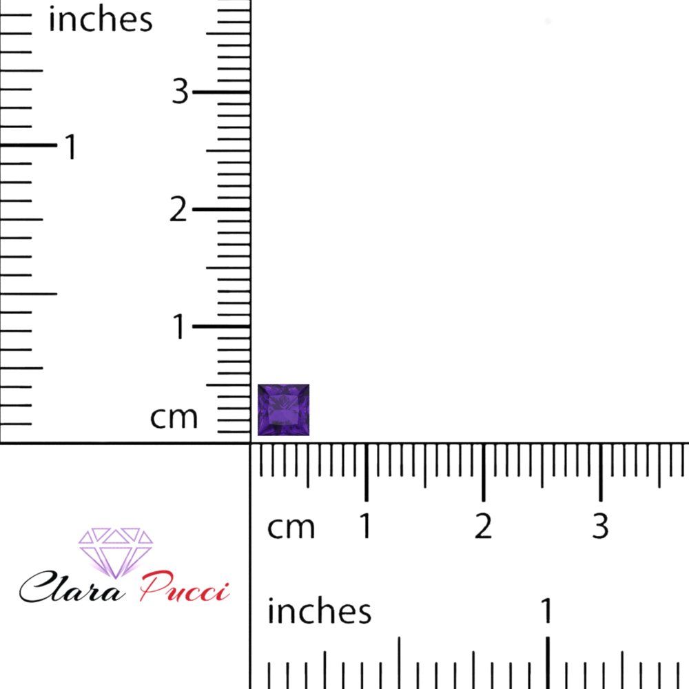 0.25 to 3 ct Princess Cut VVS1 Natural Purple Amethyst February Birthstone
