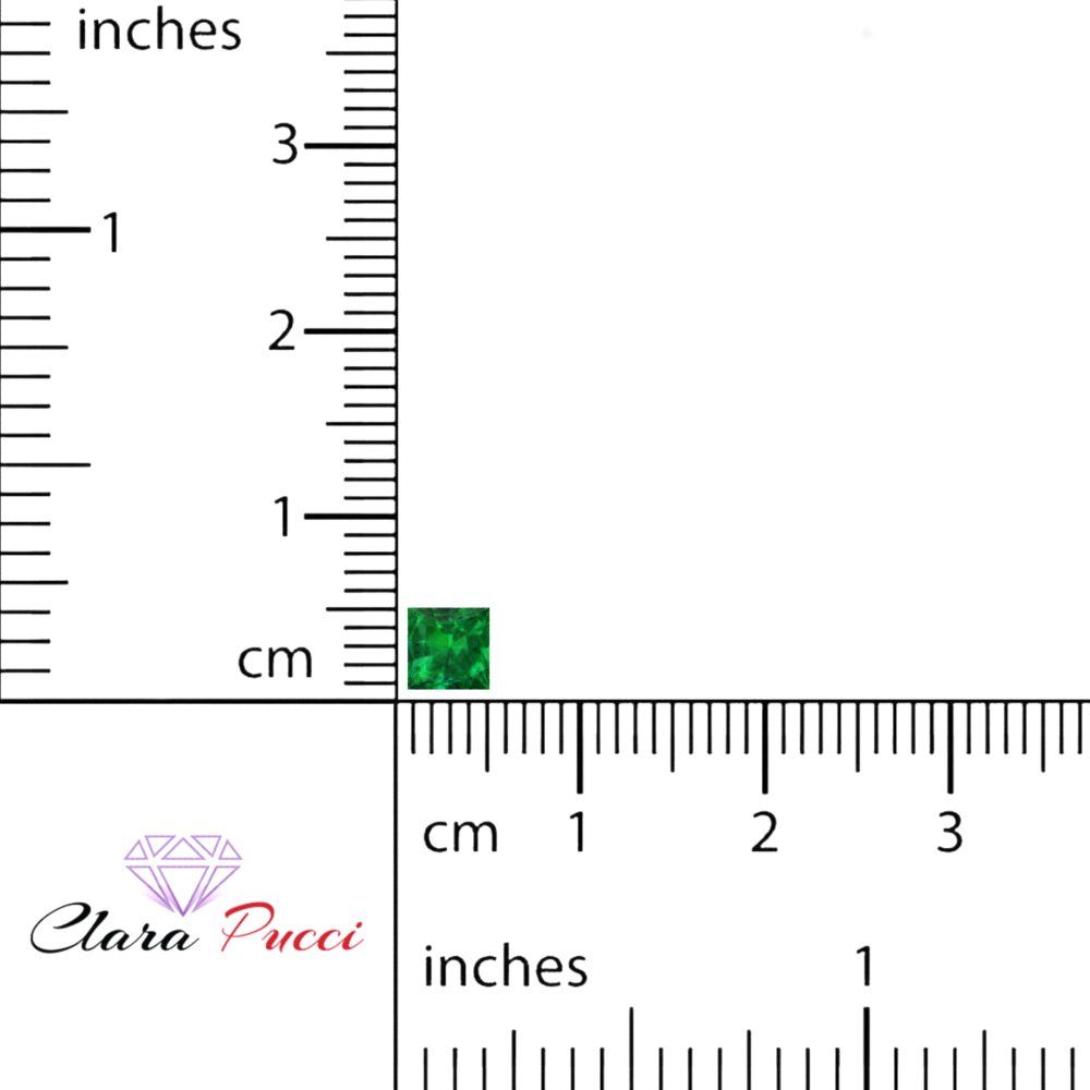 0.25 to 3 ct Princess Cut VVS1 Simulated Green Emerald May Birthstone