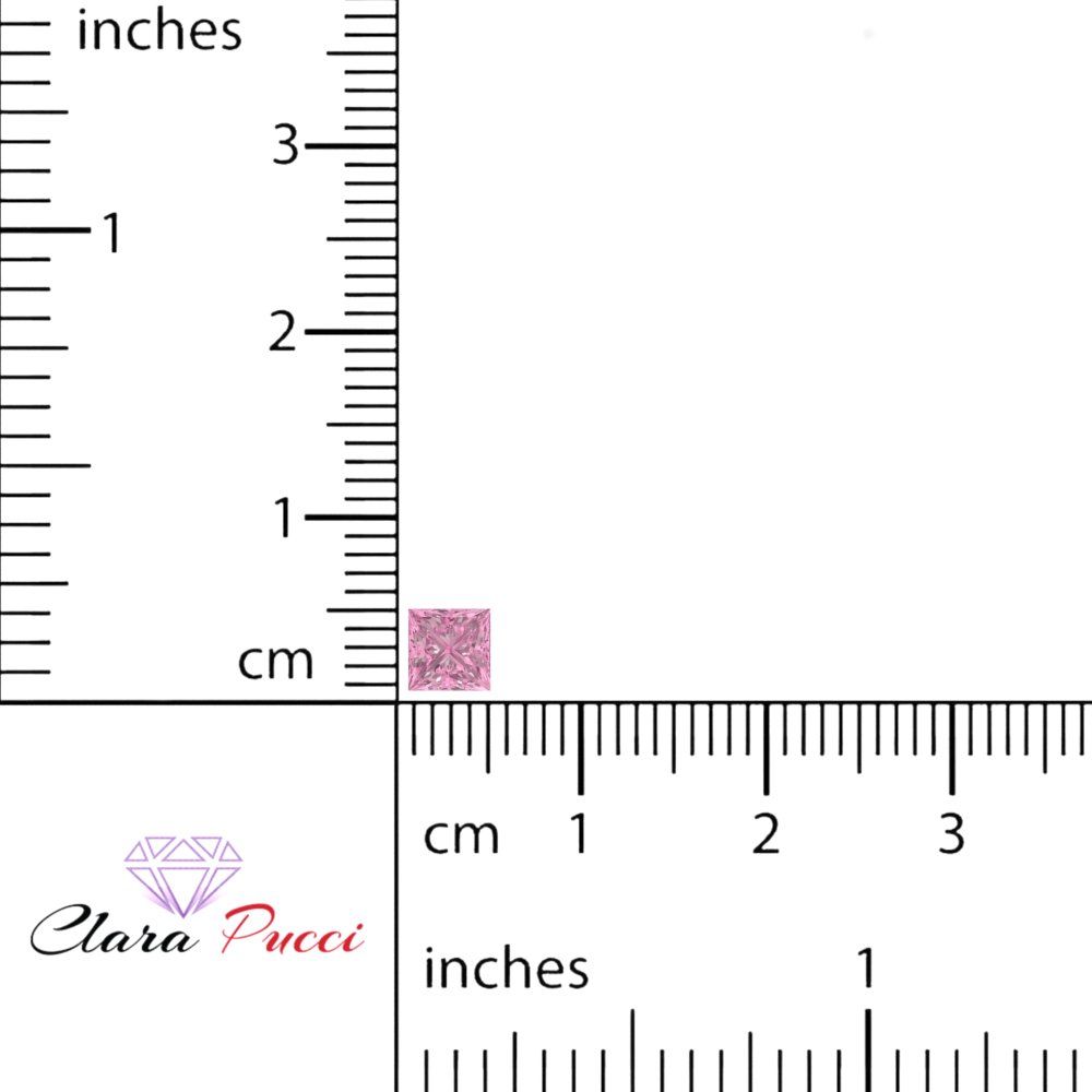0.25 to 3 ct Princess Cut VVS1 Simulated Pink October Birthstone