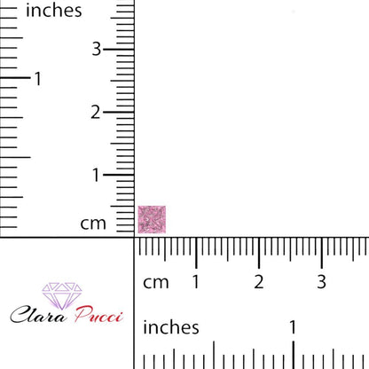 0.25 to 3 ct Princess Cut VVS1 Simulated Pink October Birthstone