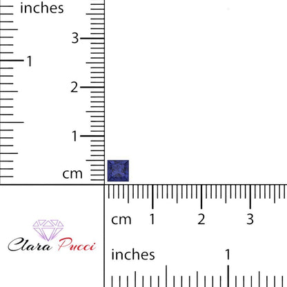 0.25 to 3 ct Princess Cut VVS1 Simulated Blue Tanzanite September Birthstone
