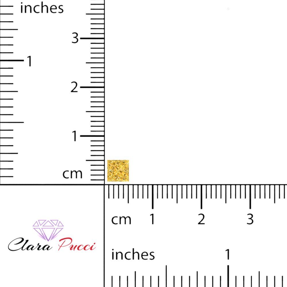 0.25 to 3 ct Princess Cut VVS1 Simulated Yellow November Birthstone