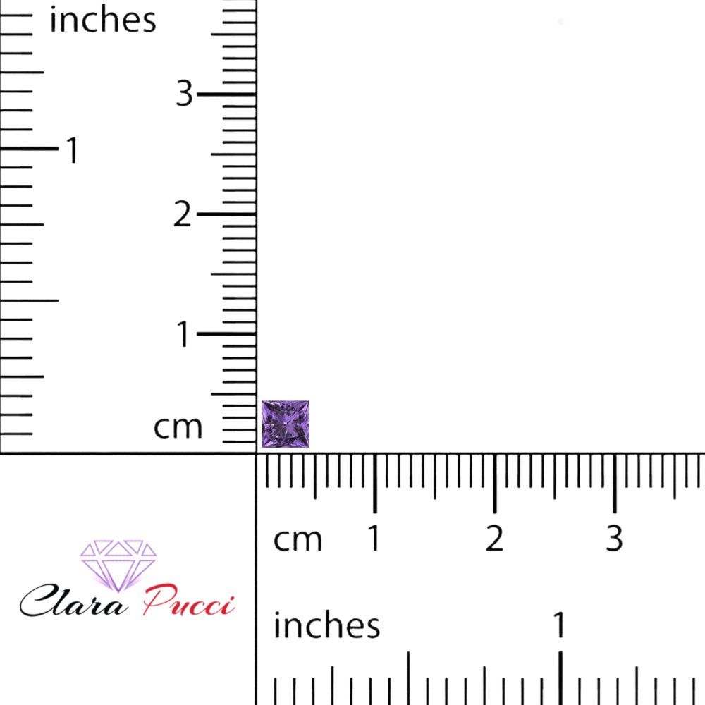 0.25 to 3 ct Princess Cut VVS1 Simulated Purple Alexandrite February Birthstone
