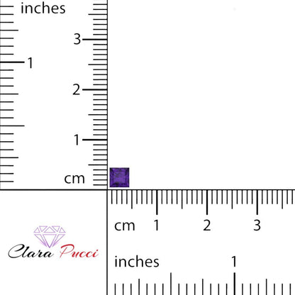 0.25 to 3 ct Princess Cut VVS1 Natural Purple Amethyst February Birthstone
