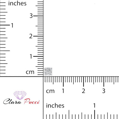 0.25 to 3 ct Princess Cut VVS1 Simulated Clear April Birthstone