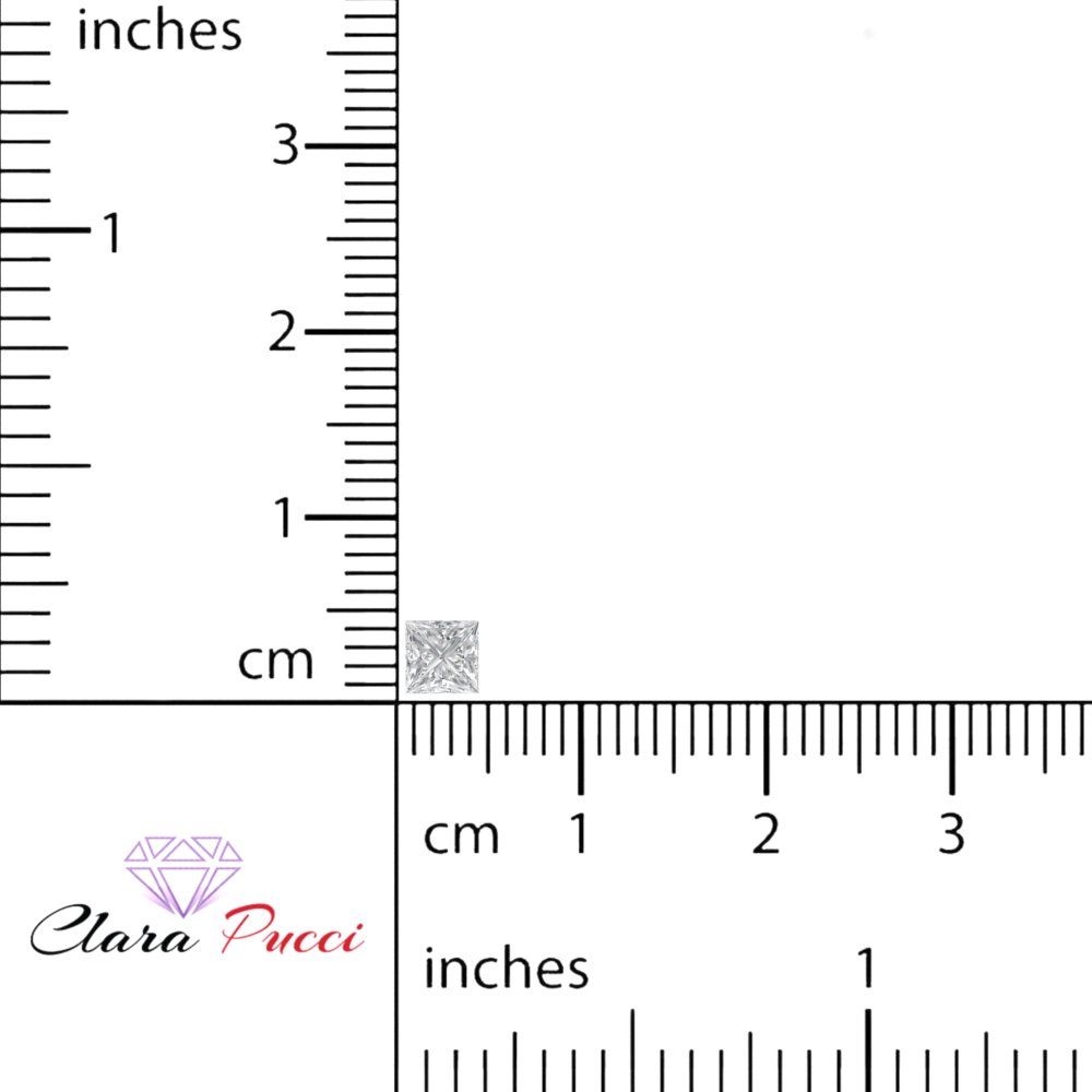 0.25 to 3 ct Princess Cut VVS1 Synthetic Clear Moissanite April Birthstone
