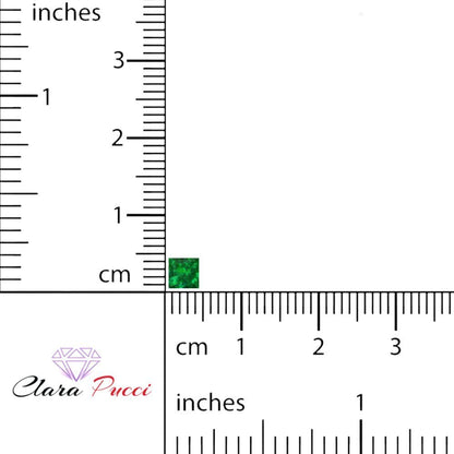 0.25 to 3 ct Princess Cut VVS1 Simulated Green Emerald May Birthstone