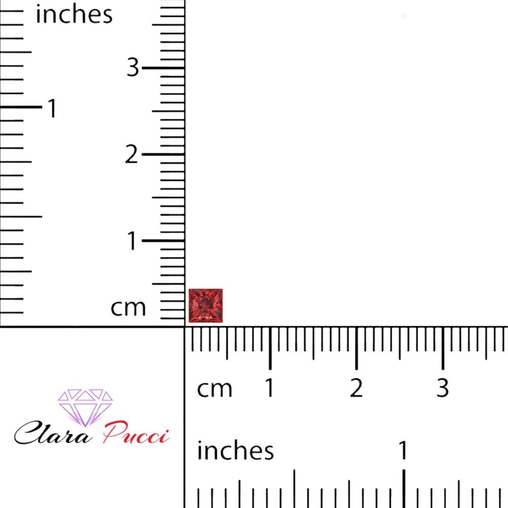 0.25 to 3 ct Princess Cut VVS1 Natural Red Garnet January Birthstone