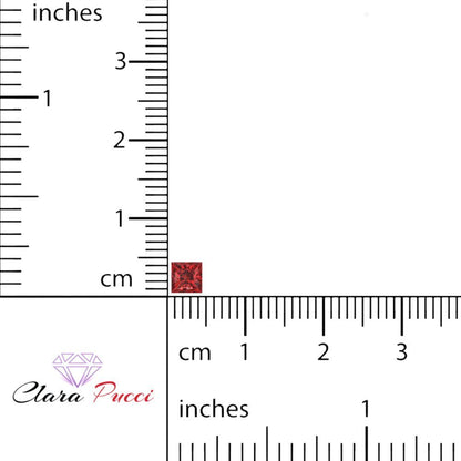 0.25 to 3 ct Princess Cut VVS1 Natural Red Garnet January Birthstone