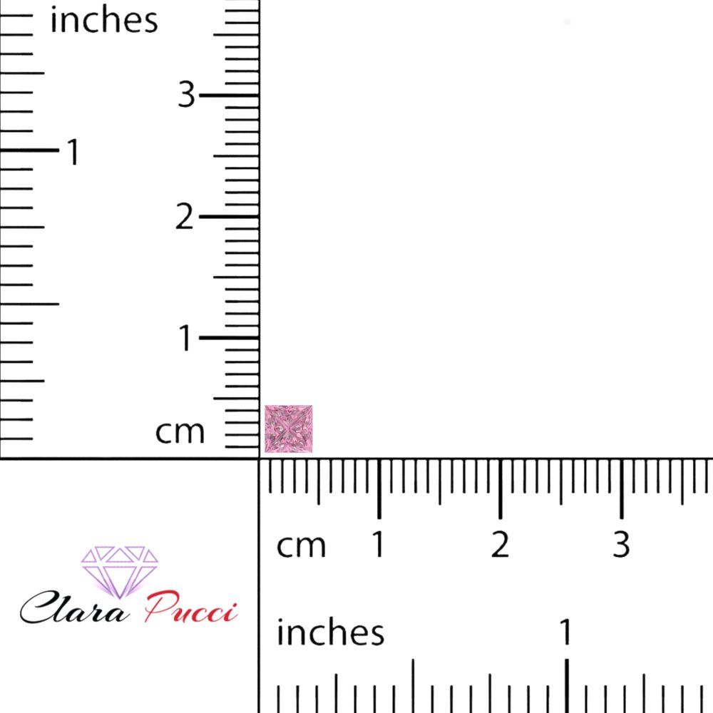 0.25 to 3 ct Princess Cut VVS1 Simulated Pink October Birthstone