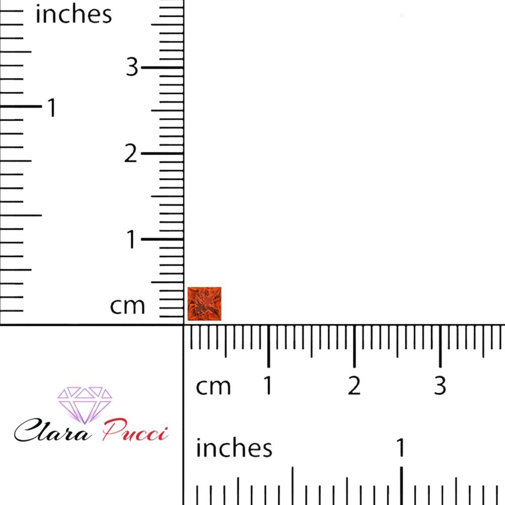 0.25 to 3 ct Princess Cut VVS1 Simulated Red January Birthstone