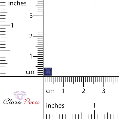 0.25 to 3 ct Princess Cut VVS1 Simulated Blue Tanzanite September Birthstone