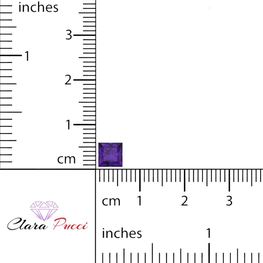 0.25 to 3 ct Princess Cut VVS1 Natural Purple Amethyst February Birthstone