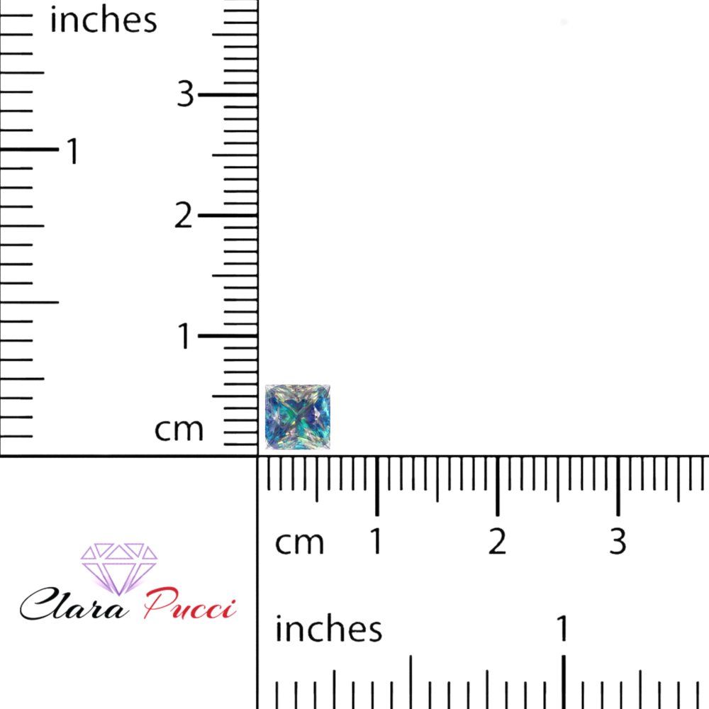 0.25 to 3 ct Princess Cut VVS1 Synthetic Blue moissanite September Birthstone