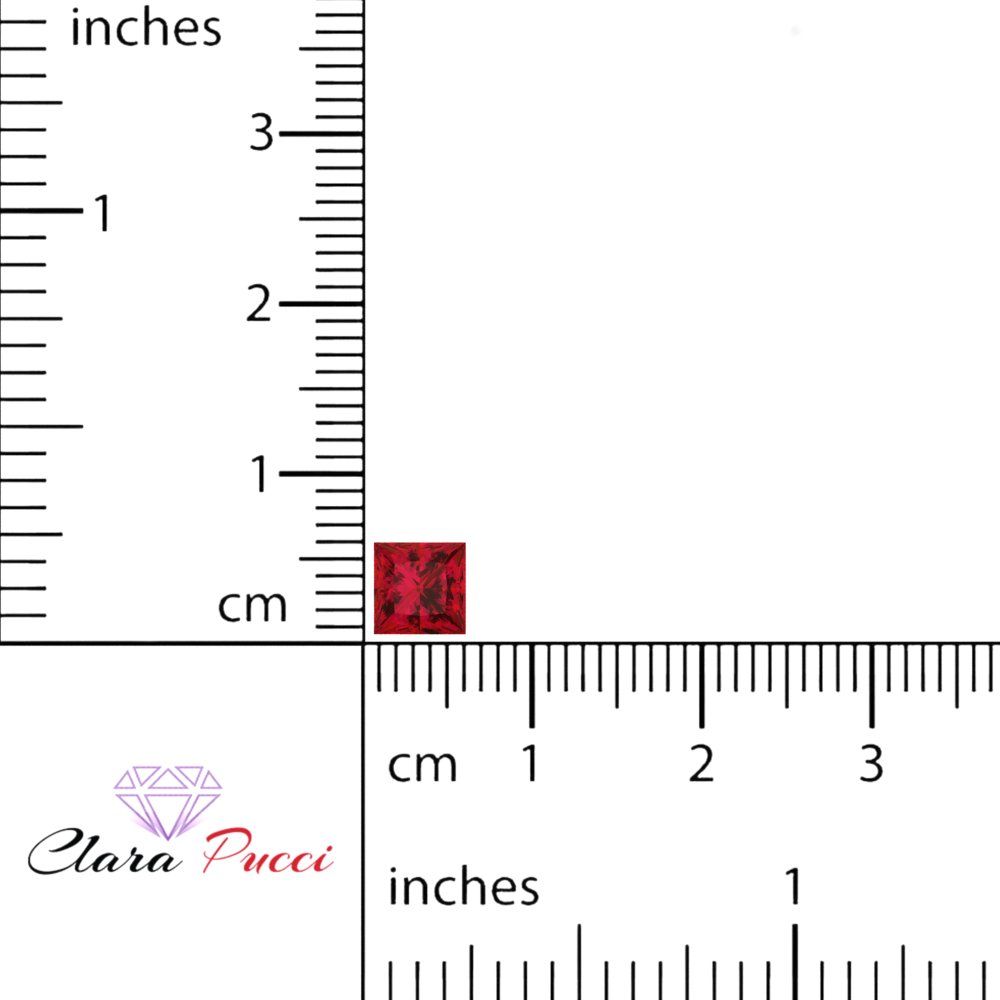 0.25 to 3 ct Princess Cut VVS1 Simulated Pink Ruby July Birthstone