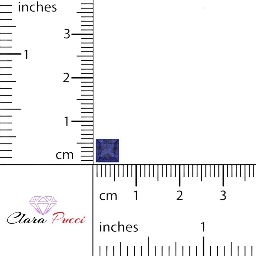 0.25 to 3 ct Princess Cut VVS1 Simulated Blue Tanzanite September Birthstone
