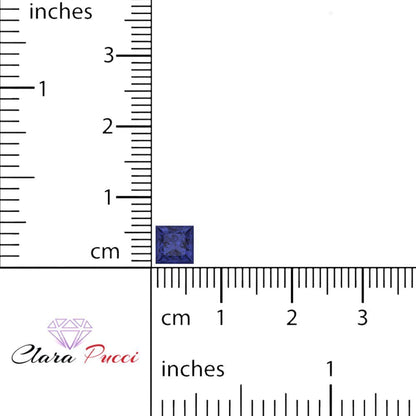 0.25 to 3 ct Princess Cut VVS1 Simulated Blue Tanzanite September Birthstone