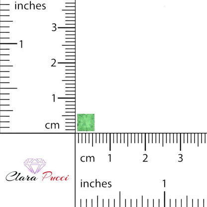 0.25 to 3 ct Princess Cut VVS1 Simulated Light Green August Birthstone