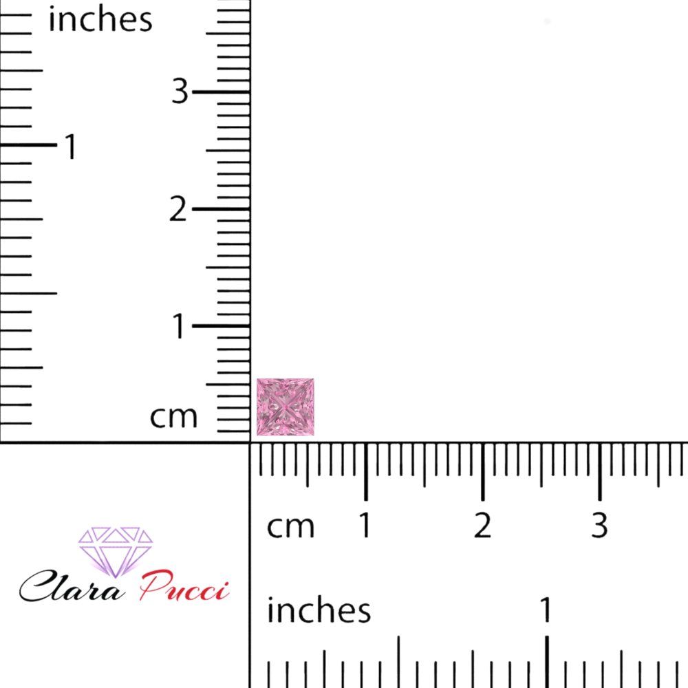 0.25 to 3 ct Princess Cut VVS1 Simulated Pink October Birthstone