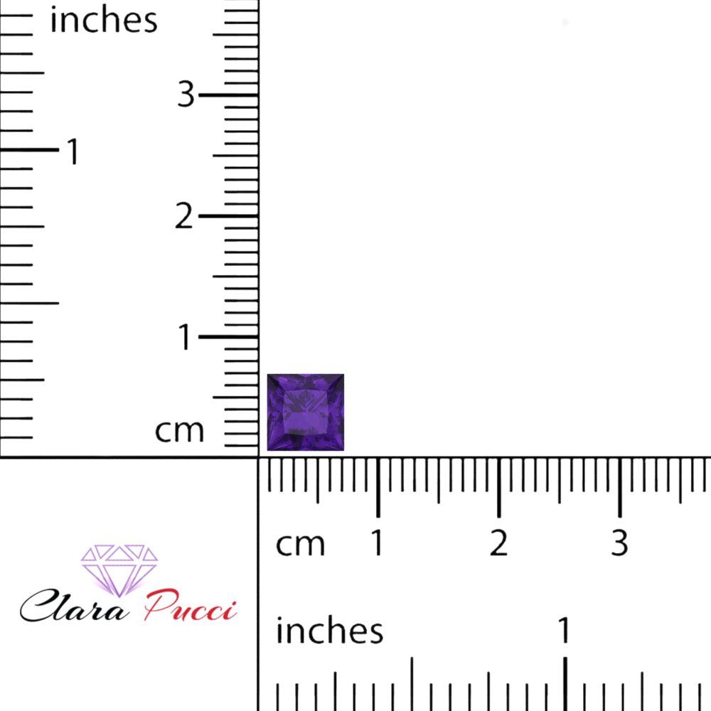 0.25 to 3 ct Princess Cut VVS1 Natural Purple Amethyst February Birthstone