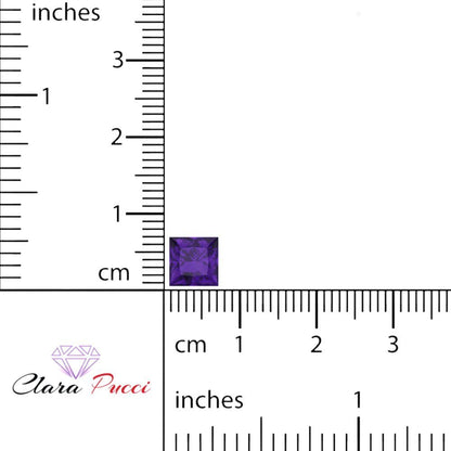 0.25 to 3 ct Princess Cut VVS1 Natural Purple Amethyst February Birthstone