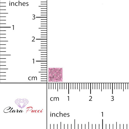 0.25 to 3 ct Princess Cut VVS1 Simulated Pink October Birthstone
