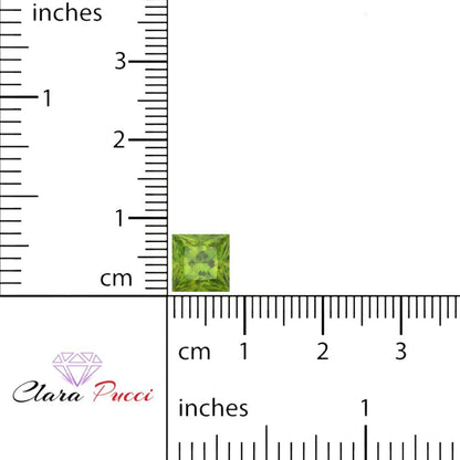 0.25 to 3 ct Princess Cut VVS1 Natural Green Peridot August Birthstone