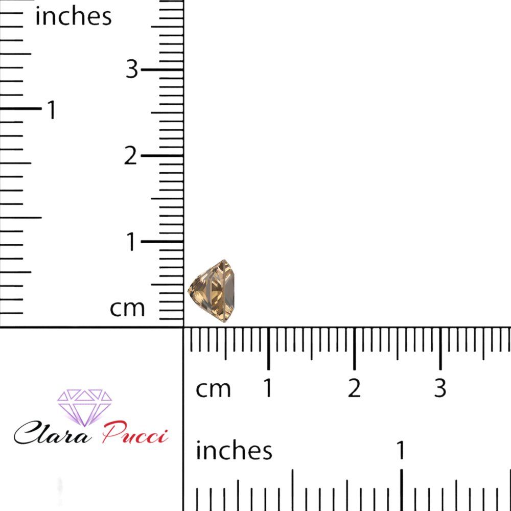 0.25 to 3 ct Princess Cut VVS1 Simulated Brown Champagne November Birthstone
