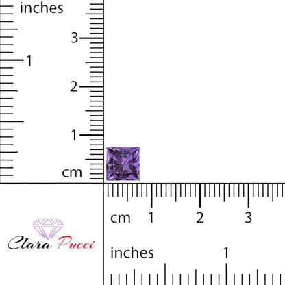0.25 to 3 ct Princess Cut VVS1 Simulated Purple Alexandrite February Birthstone