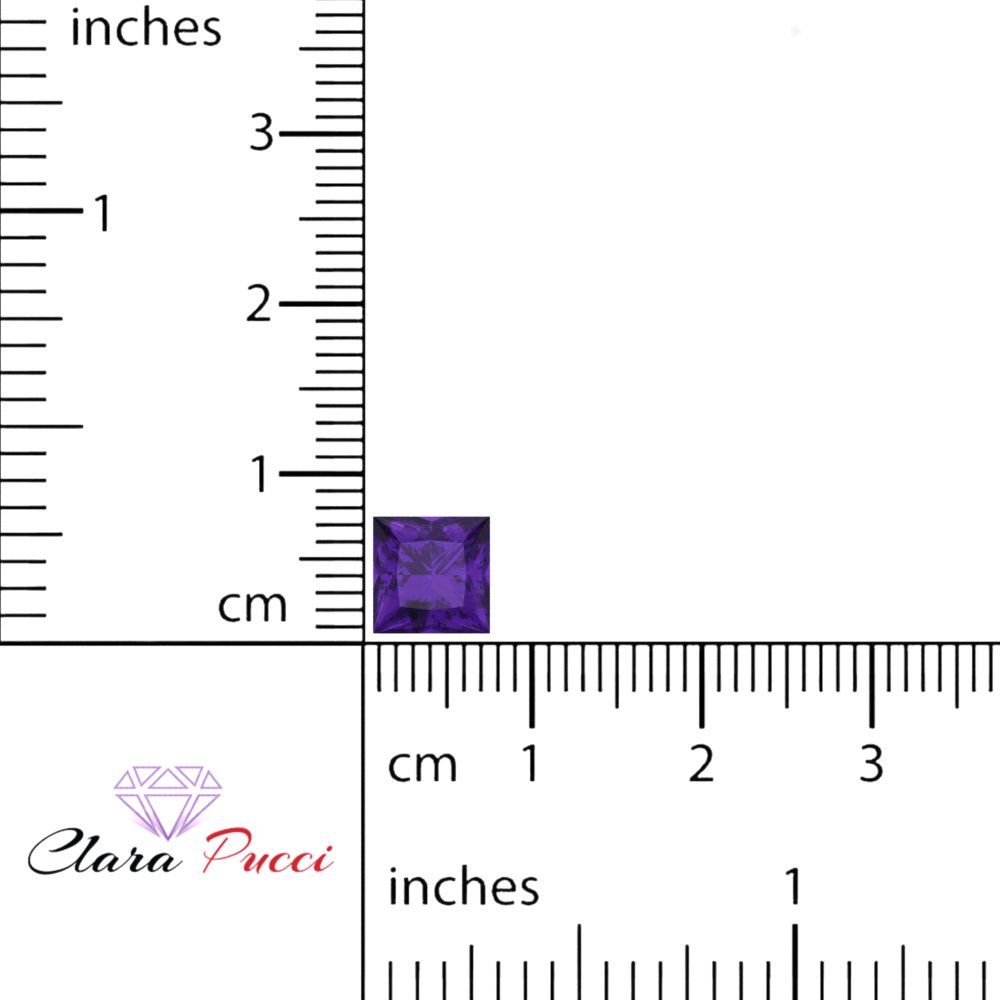 0.25 to 3 ct Princess Cut VVS1 Natural Purple Amethyst February Birthstone