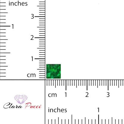 0.25 to 3 ct Princess Cut VVS1 Simulated Green Emerald May Birthstone