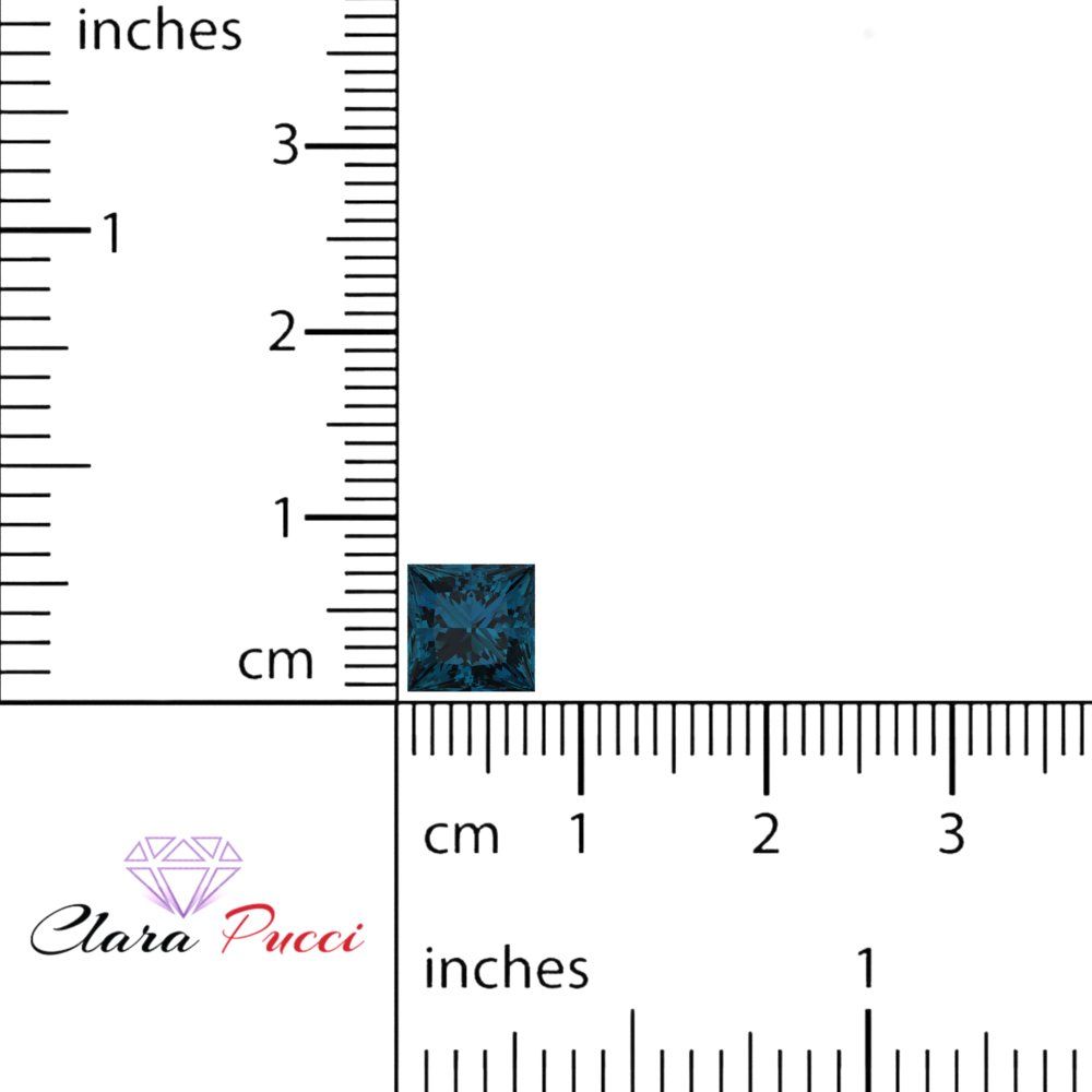 0.25 to 3 ct Princess Cut VVS1 Natural london blue topaz September Birthstone