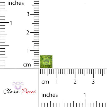 0.25 to 3 ct Princess Cut VVS1 Natural Green Peridot August Birthstone