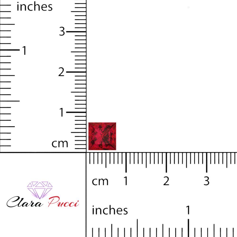 0.25 to 3 ct Princess Cut VVS1 Simulated Pink Ruby July Birthstone