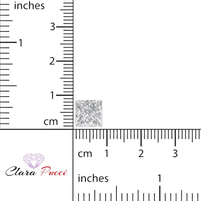 0.25 to 3 ct Princess Cut VVS1 Simulated Clear April Birthstone