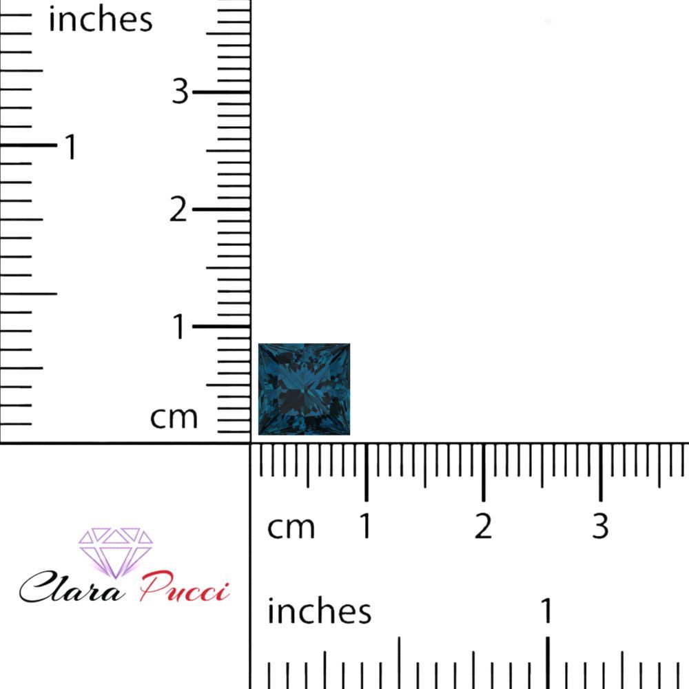 0.25 to 3 ct Princess Cut VVS1 Natural london blue topaz September Birthstone