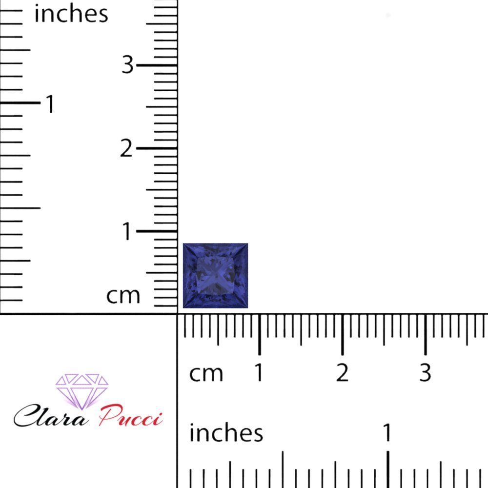 0.25 to 3 ct Princess Cut VVS1 Simulated Blue Tanzanite September Birthstone