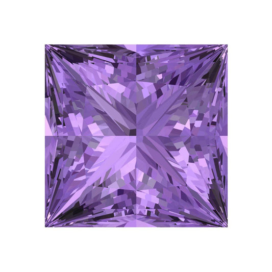 0.25 to 3 ct Princess Cut VVS1 Simulated Purple Alexandrite February Birthstone