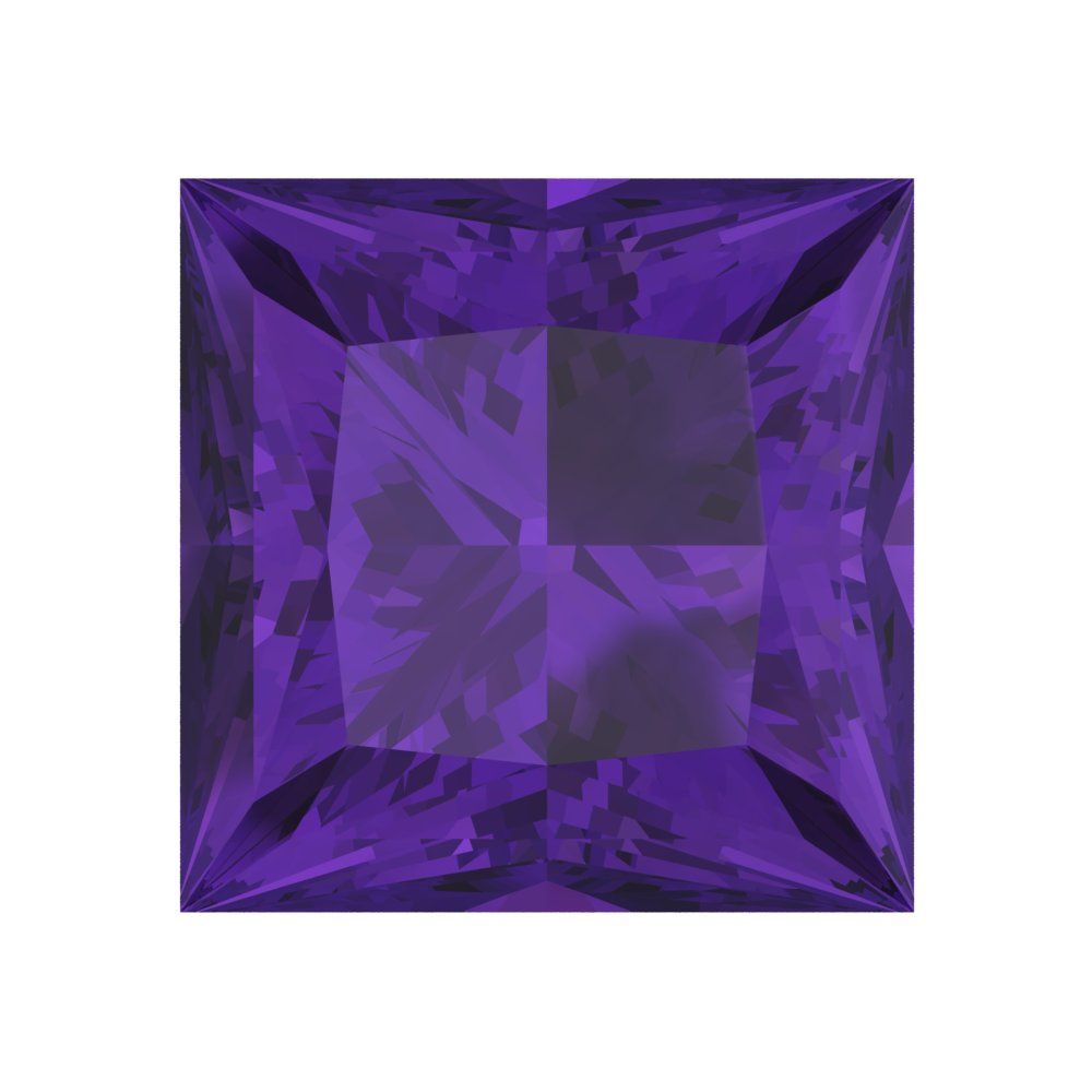 0.25 to 3 ct Princess Cut VVS1 Natural Purple Amethyst February Birthstone