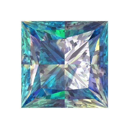 0.25 to 3 ct Princess Cut VVS1 Synthetic Blue moissanite September Birthstone